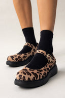 Μπαλαρίνες με ponyskin Mary Janes Estil - Leopard - thefashionproject.gr - Estil