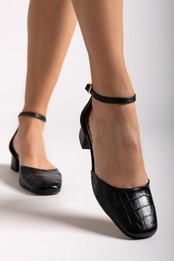 Μπαλαρίνες με print TFP - Μαύρο - thefashionproject.gr - TFP