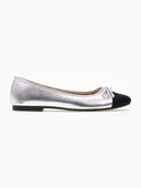 Μπαλαρίνες με suede λεπτομέρεια - Ασημί - thefashionproject.gr - ERYNN