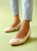 Μπαλαρίνες με τακούνι - Μπεζ - thefashionproject.gr - CM Paris