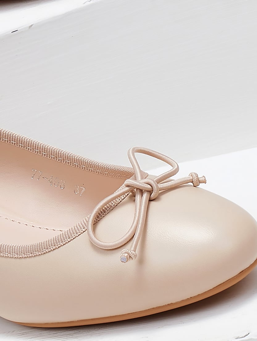 Μπαλαρίνες με τακούνι - Μπεζ - thefashionproject.gr - CM Paris