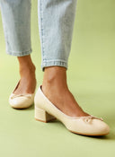 Μπαλαρίνες με τακούνι - Μπεζ - thefashionproject.gr - CM Paris