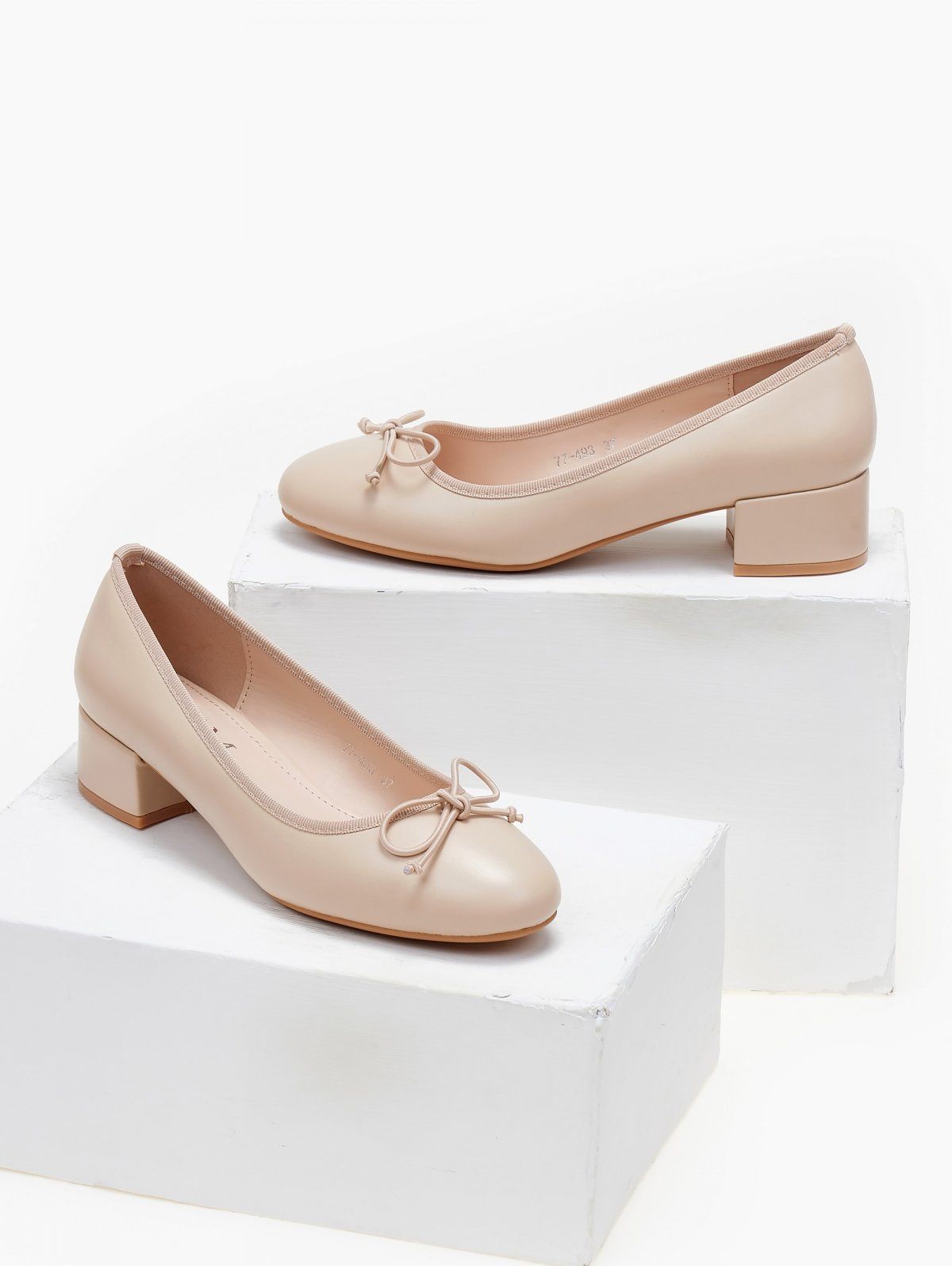 Μπαλαρίνες με τακούνι - Μπεζ - thefashionproject.gr - CM Paris