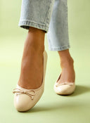 Μπαλαρίνες με τακούνι - Μπεζ - thefashionproject.gr - CM Paris