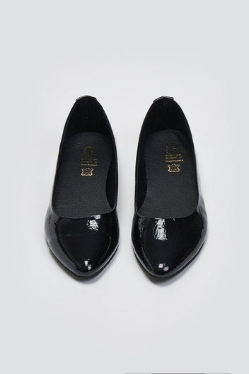Μπαλαρίνες μυτερές λουστρίνι Estil - Μαύρο - thefashionproject.gr - Estil