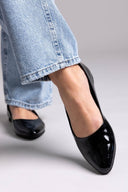 Μπαλαρίνες μυτερές λουστρίνι Estil - Μαύρο - thefashionproject.gr - Estil