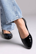 Μπαλαρίνες μυτερές λουστρίνι Estil - Μαύρο - thefashionproject.gr - Estil