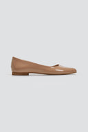 Μπαλαρίνες μυτερές λουστρίνι Estil - Nude - thefashionproject.gr - Estil