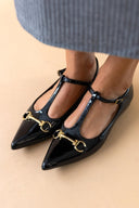 Μπαλαρίνες μυτερές λουστρίνι - Μαύρο - thefashionproject.gr - Bellamica