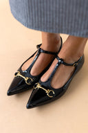 Μπαλαρίνες μυτερές λουστρίνι - Μαύρο - thefashionproject.gr - Bellamica