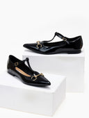 Μπαλαρίνες μυτερές λουστρίνι - Μαύρο - thefashionproject.gr - Bellamica