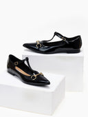 Μπαλαρίνες μυτερές λουστρίνι - Μαύρο - thefashionproject.gr - Bellamica
