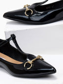 Μπαλαρίνες μυτερές λουστρίνι - Μαύρο - thefashionproject.gr - Bellamica