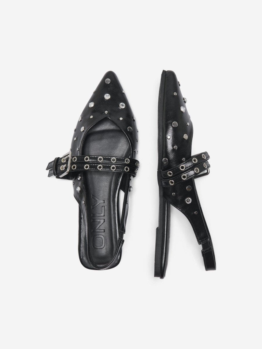 Μπαλαρίνες μυτερές λουστρίνι ONLY 15340903 - Μαύρο - thefashionproject.gr - ONLY