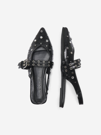 Μπαλαρίνες μυτερές λουστρίνι ONLY 15340903 - Μαύρο - thefashionproject.gr - ONLY