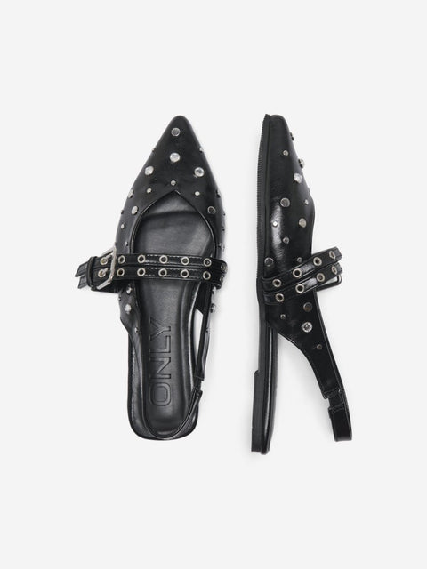Patent Pointed Ballerinas - Black