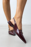 Μπαλαρίνες μυτερές λουστρίνι TFP - Burgundy - thefashionproject.gr - TFP