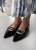 Μπαλαρίνες μυτερές λουστρίνι TFP - Μαύρο - thefashionproject.gr - TFP