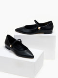 Μπαλαρίνες μυτερές Mary Janes TFP - Μαύρο - thefashionproject.gr - TFP