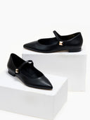 Μπαλαρίνες μυτερές Mary Janes TFP - Μαύρο - thefashionproject.gr - TFP