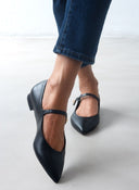 Μπαλαρίνες μυτερές Mary Janes TFP - Μαύρο - thefashionproject.gr - TFP