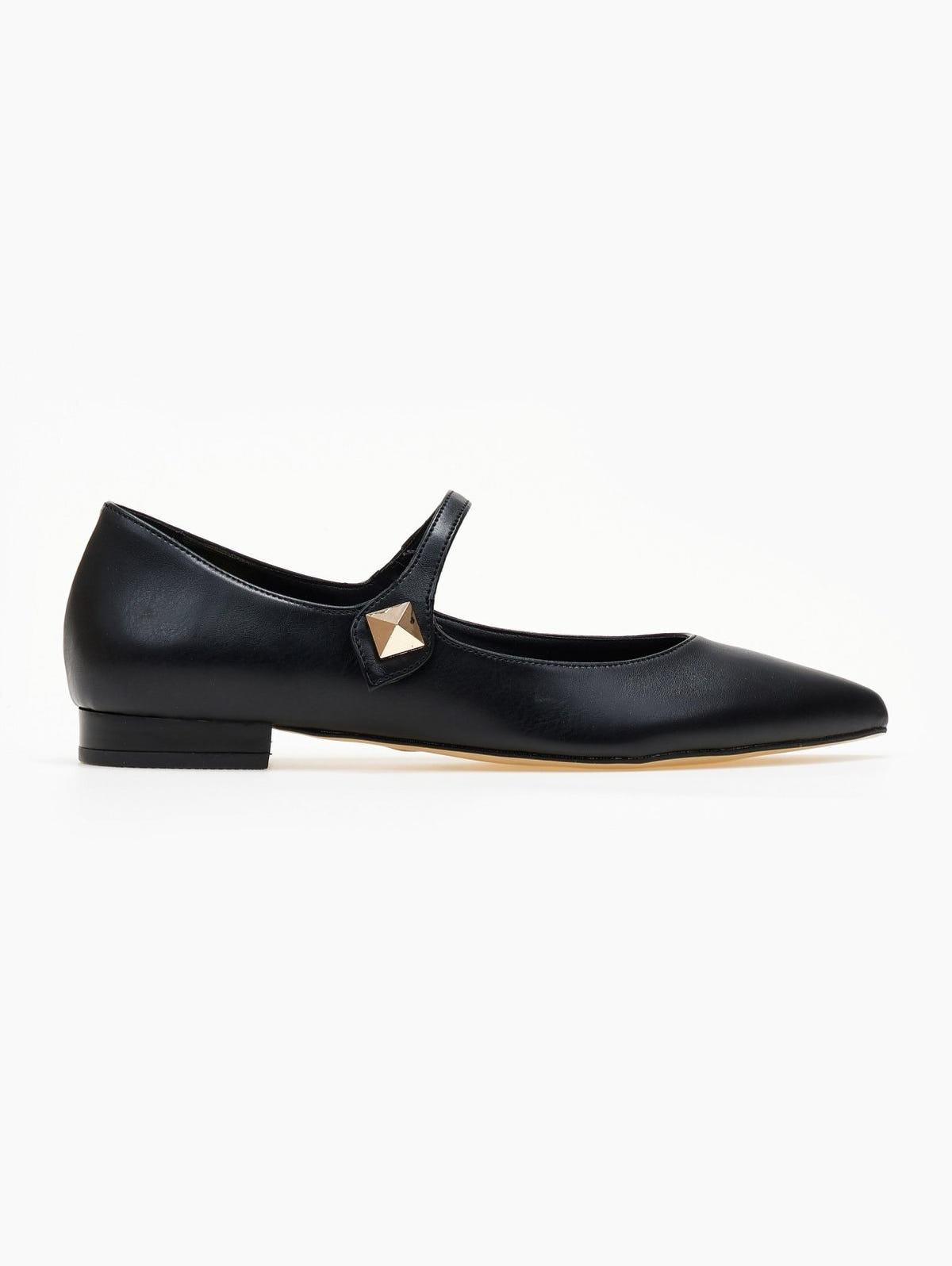 Μπαλαρίνες μυτερές Mary Janes TFP - Μαύρο - thefashionproject.gr - TFP