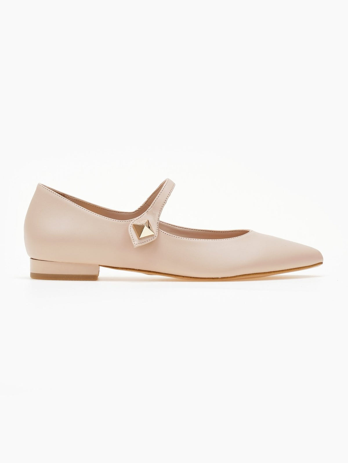 Μπαλαρίνες μυτερές Mary Janes TFP - Nude - thefashionproject.gr - TFP