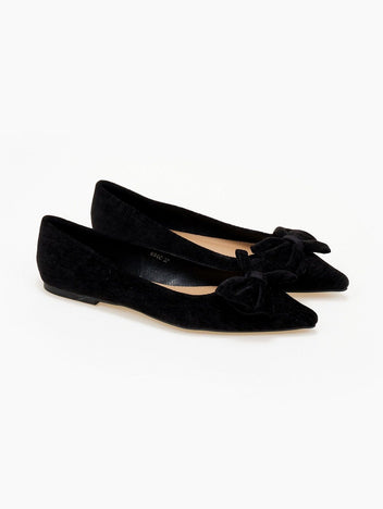 Μπαλαρίνες μυτερές με φιογκάκι - Μαύρο - thefashionproject.gr - Bellamica