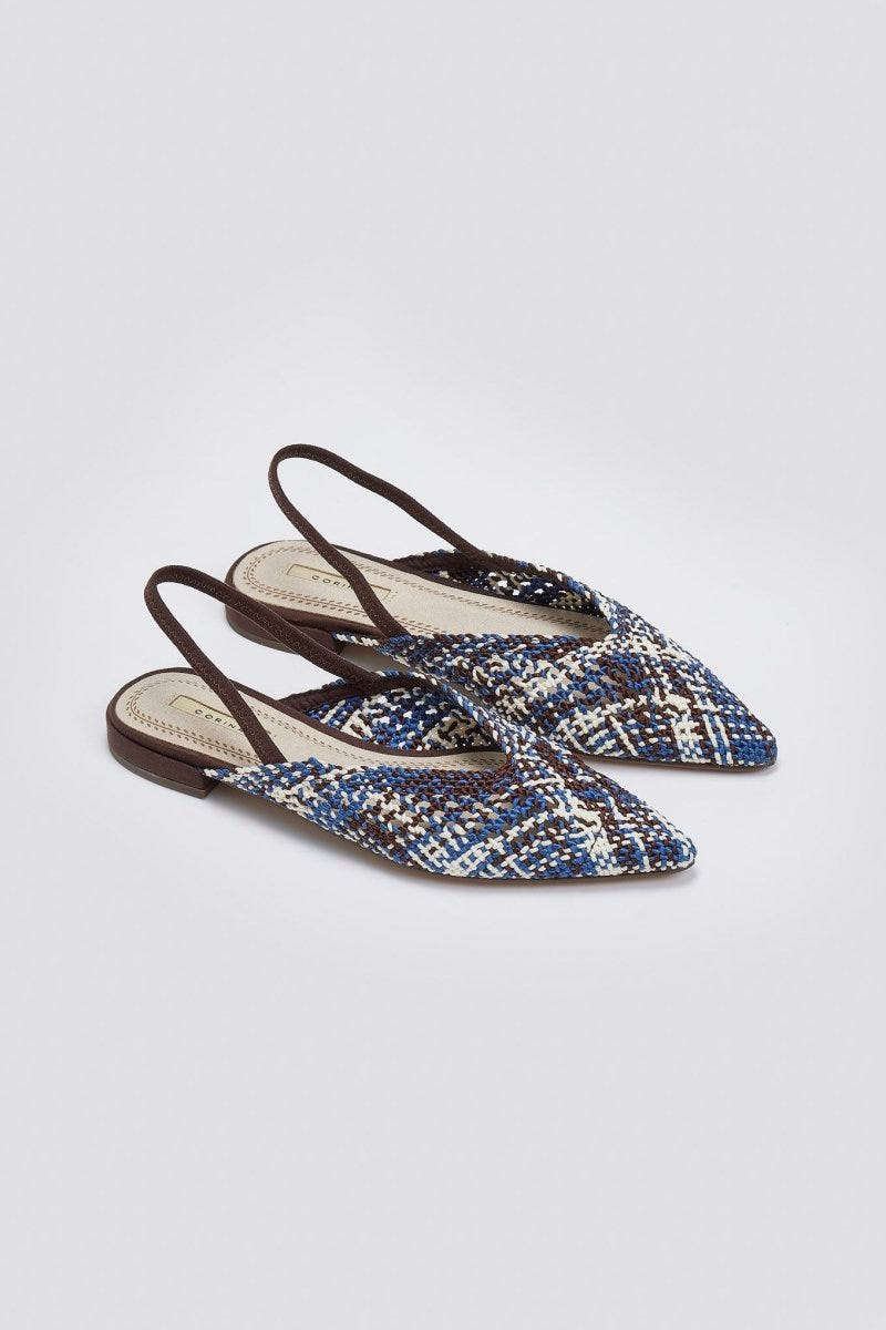 Μπαλαρίνες μυτερές με λάστιχο CORINA - Μπλε - thefashionproject.gr - CORINA