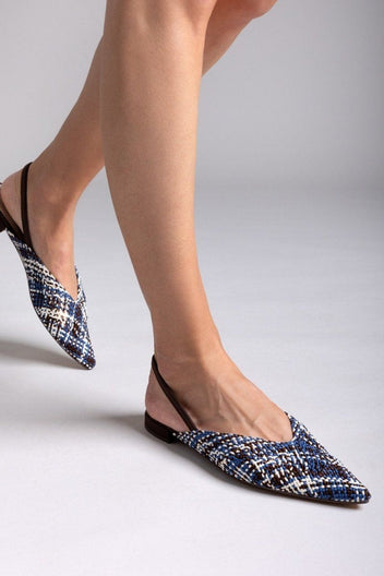 Μπαλαρίνες μυτερές με λάστιχο CORINA - Μπλε - thefashionproject.gr - CORINA