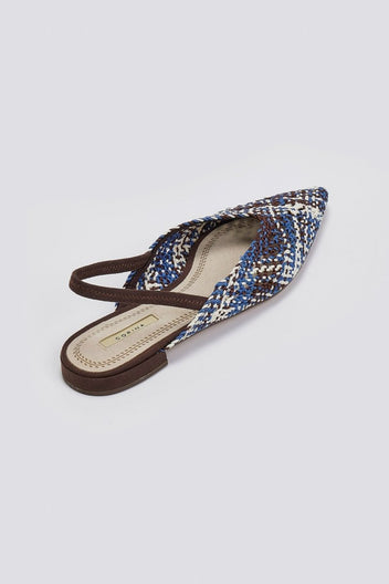 Μπαλαρίνες μυτερές με λάστιχο CORINA - Μπλε - thefashionproject.gr - CORINA