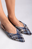Μπαλαρίνες μυτερές με λάστιχο CORINA - Μπλε - thefashionproject.gr - CORINA
