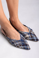 Μπαλαρίνες μυτερές με λάστιχο CORINA - Μπλε - thefashionproject.gr - CORINA