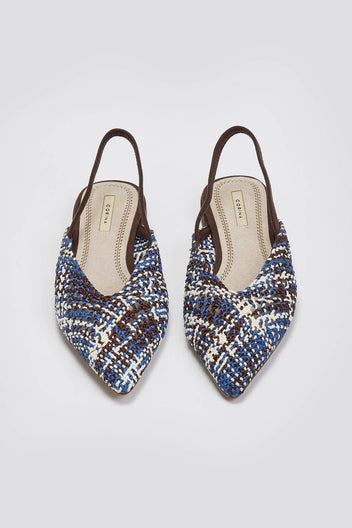 Μπαλαρίνες μυτερές με λάστιχο CORINA - Μπλε - thefashionproject.gr - CORINA