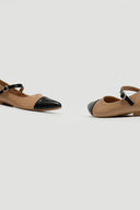 Μπαλαρίνες μυτερές με λουράκι - Μπεζ - thefashionproject.gr - ERYNN