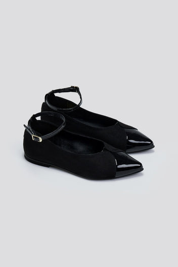 Μπαλαρίνες μυτερές με μπαρέτα Estil - Μαύρο - thefashionproject.gr - Estil