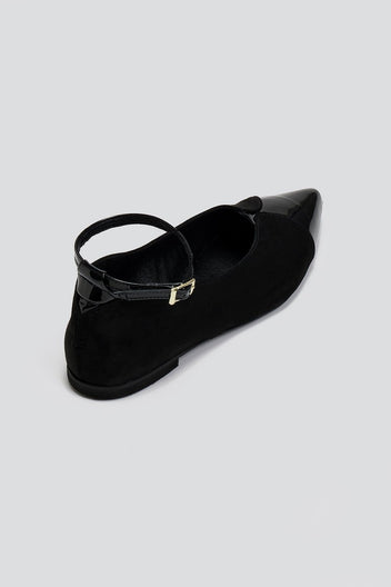 Μπαλαρίνες μυτερές με μπαρέτα Estil - Μαύρο - thefashionproject.gr - Estil
