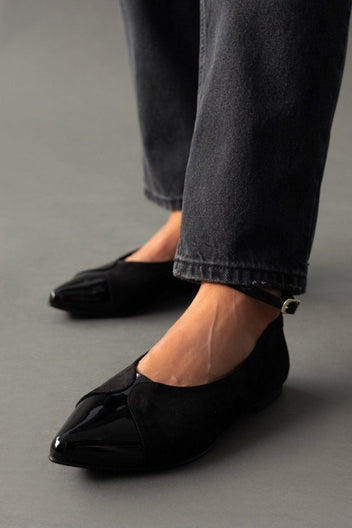Μπαλαρίνες μυτερές με μπαρέτα Estil - Μαύρο - thefashionproject.gr - Estil