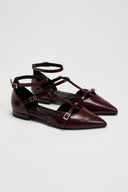 Μπαλαρίνες μυτερές με μπαρέτα Tfp - Burgundy - thefashionproject.gr - TFP