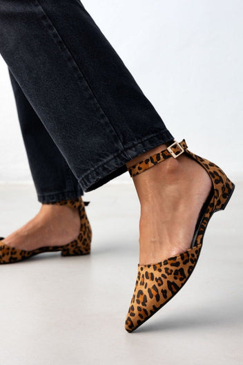 Μπαλαρίνες μυτερές με μπαρέτα TFP - Leopard - thefashionproject.gr - TFP