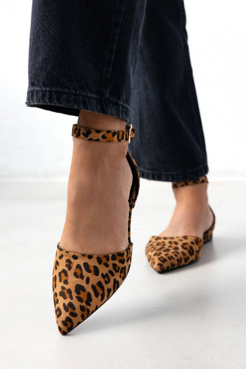 Μπαλαρίνες μυτερές με μπαρέτα TFP - Leopard - thefashionproject.gr - TFP
