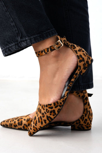 Μπαλαρίνες μυτερές με μπαρέτα TFP - Leopard - thefashionproject.gr - TFP