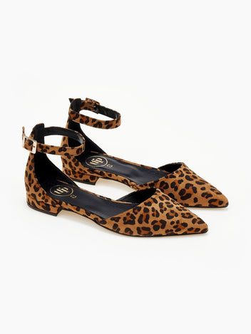 Μπαλαρίνες μυτερές με μπαρέτα TFP - Leopard - thefashionproject.gr - TFP
