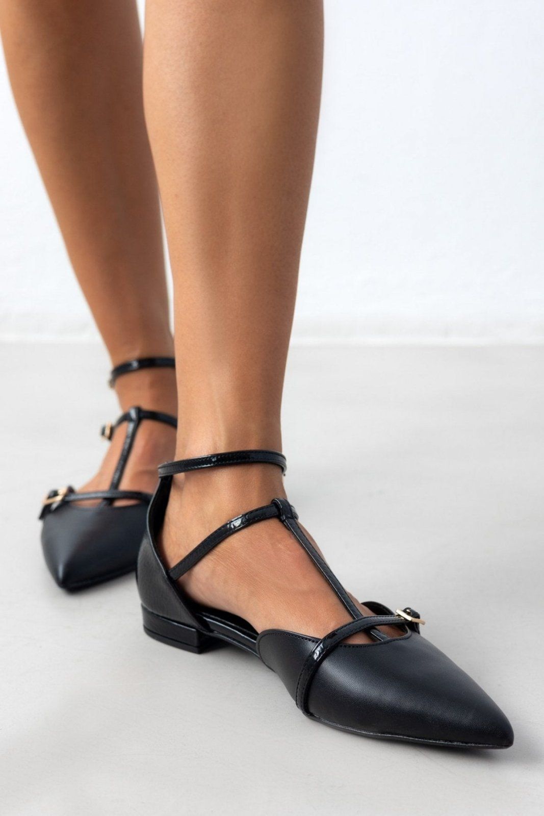 Μπαλαρίνες μυτερές με μπαρέτα Tfp - Μαύρο - thefashionproject.gr - TFP