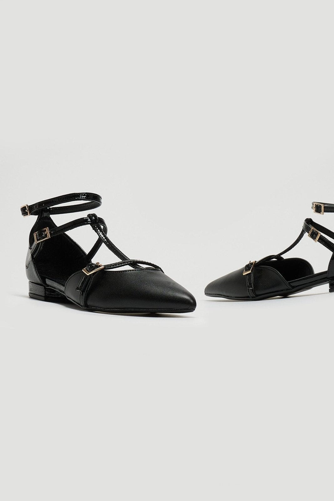 Μπαλαρίνες μυτερές με μπαρέτα Tfp - Μαύρο - thefashionproject.gr - TFP