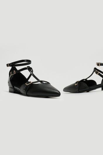 Μπαλαρίνες μυτερές με μπαρέτα Tfp - Μαύρο - thefashionproject.gr - TFP
