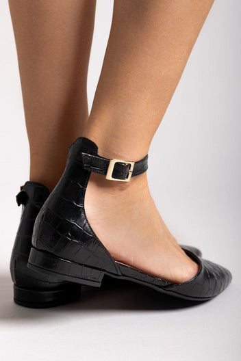 Μπαλαρίνες μυτερές με μπαρέτα TFP - Μαύρο - thefashionproject.gr - TFP