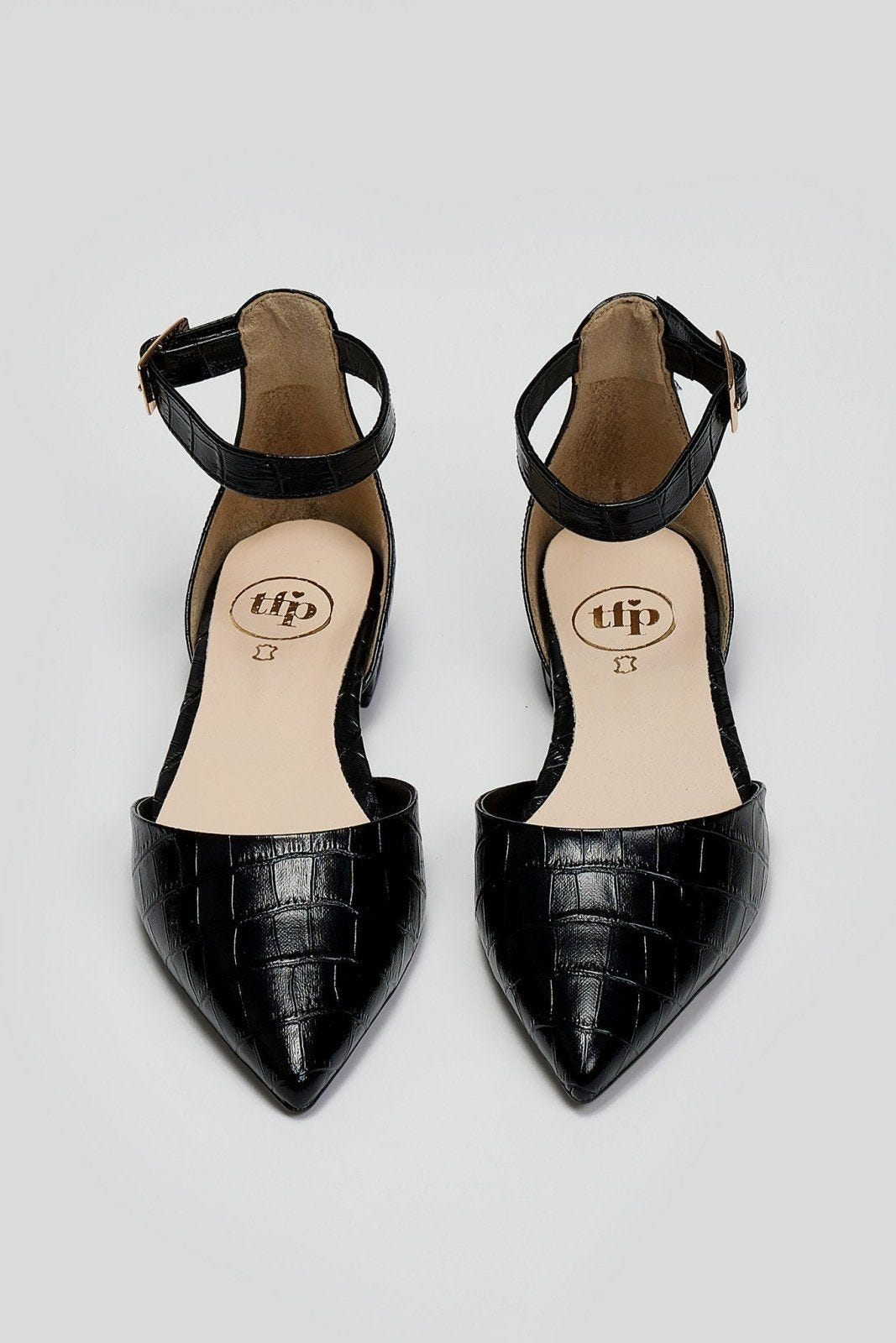 Μπαλαρίνες μυτερές με μπαρέτα TFP - Μαύρο - thefashionproject.gr - TFP