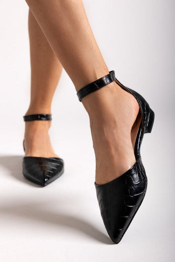 Μπαλαρίνες μυτερές με μπαρέτα TFP - Μαύρο - thefashionproject.gr - TFP