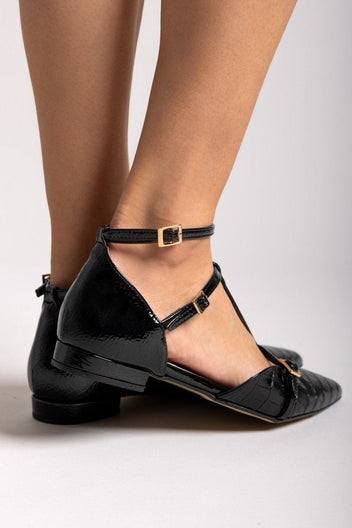 Μπαλαρίνες μυτερές με μπαρέτα TFP - Μαύρο - thefashionproject.gr - TFP
